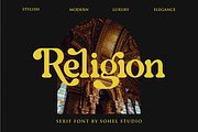 Religion – Modern Serif, a Serif Font by Sohel Studio (Thumbnail 1 of 17)