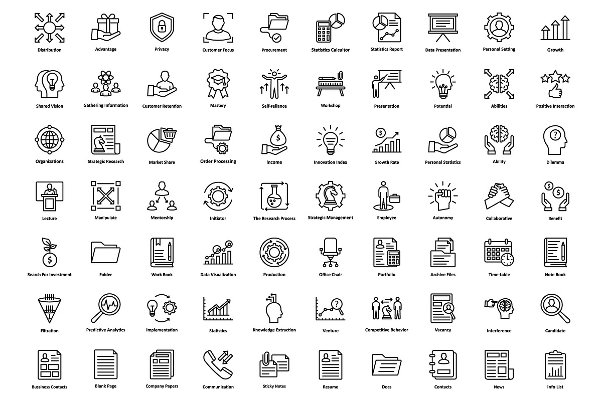 1275 Business Startup Line Icons, an Outline Icon by Vector Portal (Photo 3 of 20)