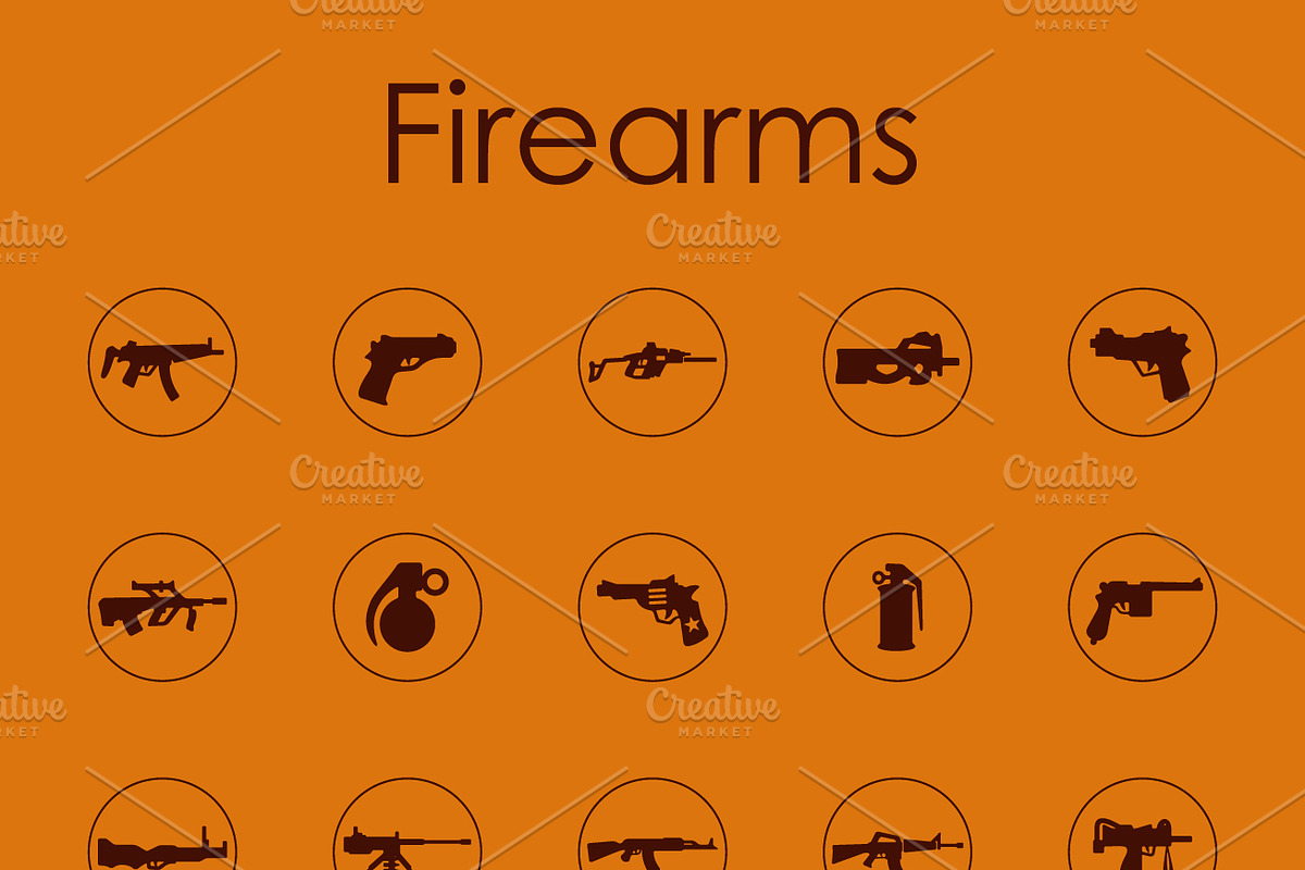 Firearms simple icons, an Outline Icon by Palau (Photo 1 of 3)