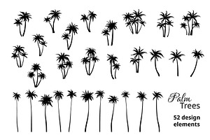 Large set of palm trees. 52 designs., a Decorative Illustration by VetaDesign