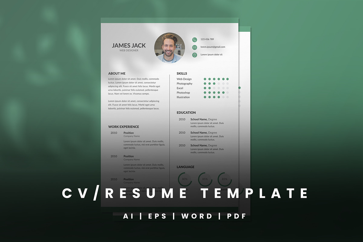CV Resume - 03, a Resume Template by Thirtypath Studio