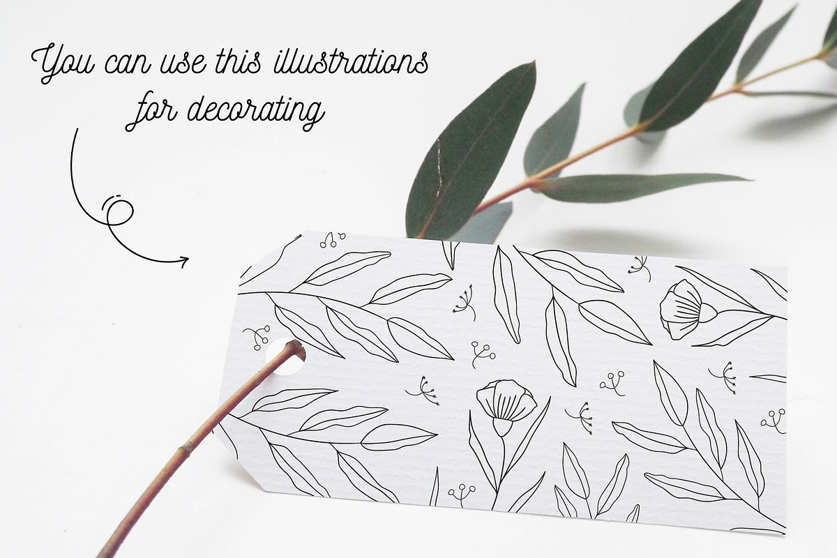 110 Hand-drawn botanical elements, a Decorative Illustration by Wander Designs (Photo 3 of 8)