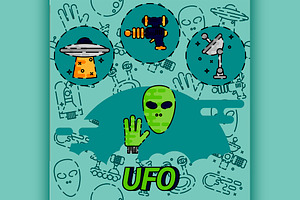 UFO Flat Concept Icon