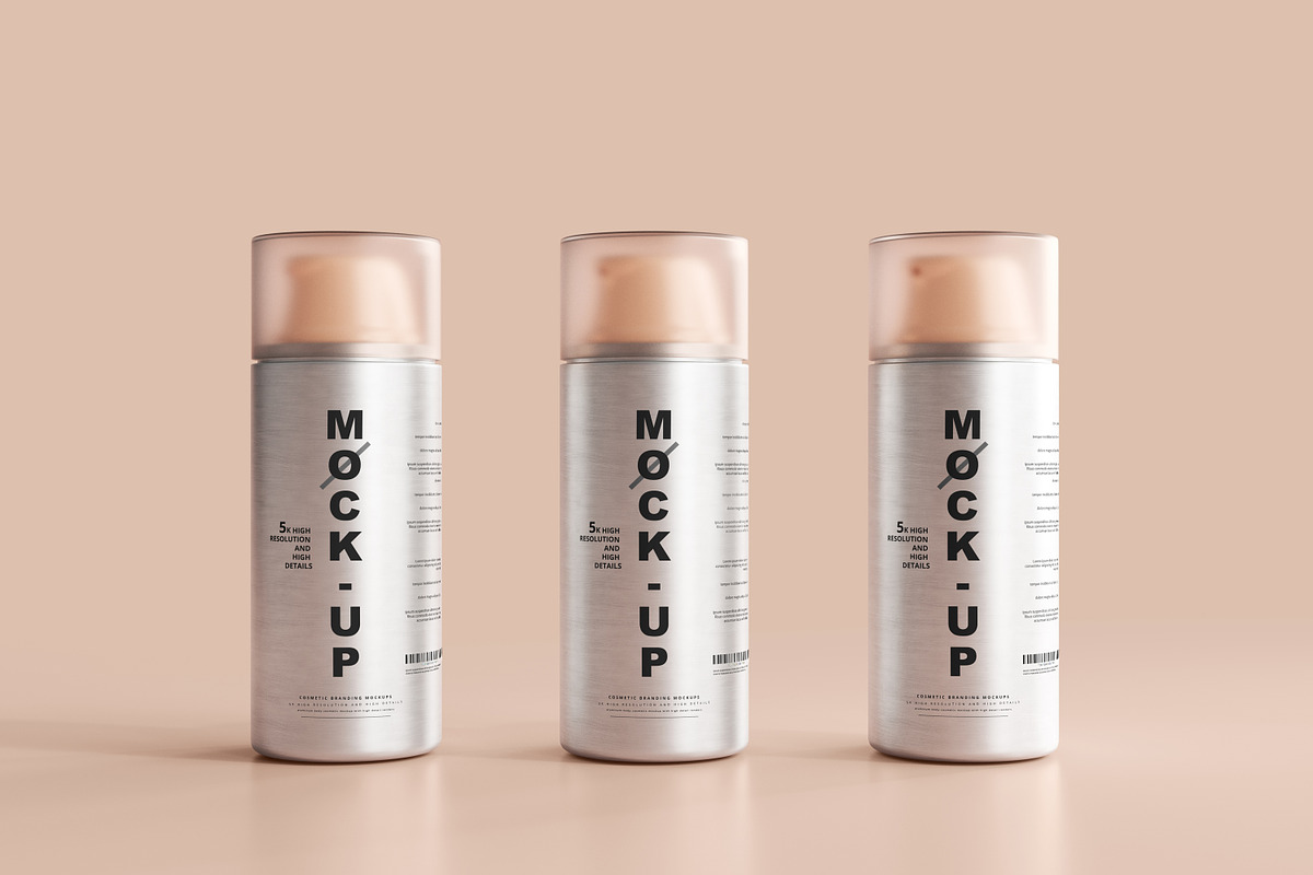 Aluminum Cosmetic Mockup Bundle, a Cups & Container Mockup by pmvch (Photo 175 of 206)