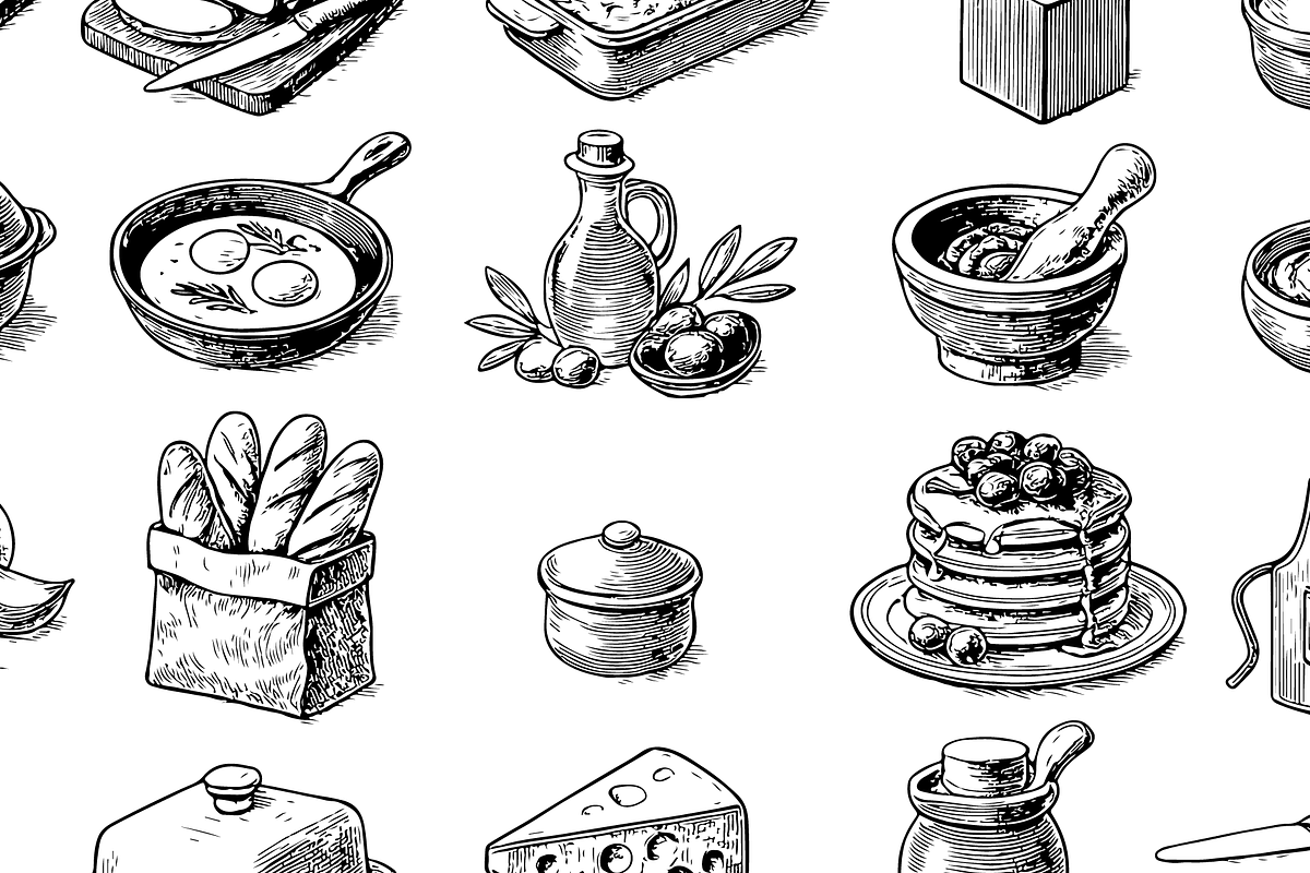 Kitchen Food & Utensils Set, an Object Graphic by RT Studio (Photo 3 of 4)