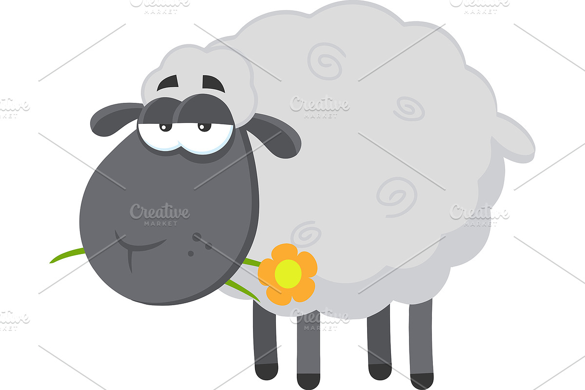 Black Sheep Cartoon Character, an Animal Illustration by HitToon