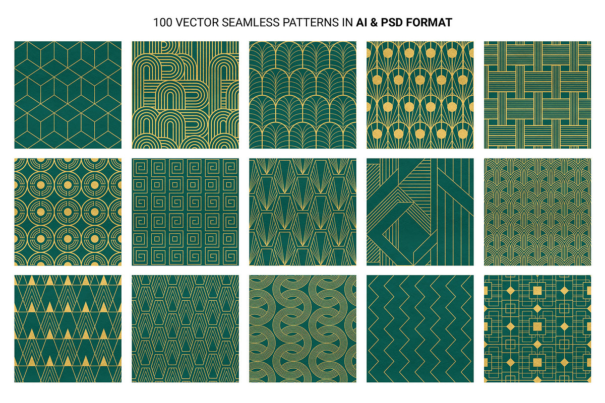 Art Deco Patterns Collection, a Pattern Graphic by DesignerCandies (Photo 13 of 21)