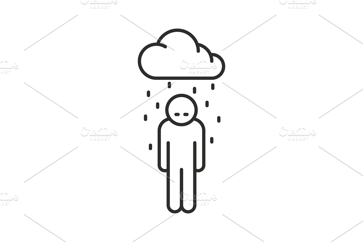 depression or stress icon, an Outline Icon by 007NATALIIA