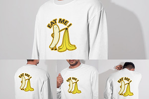 Eat Me Funny Banana T-Shirt Design, an Object Illustration by Ahluva Studio