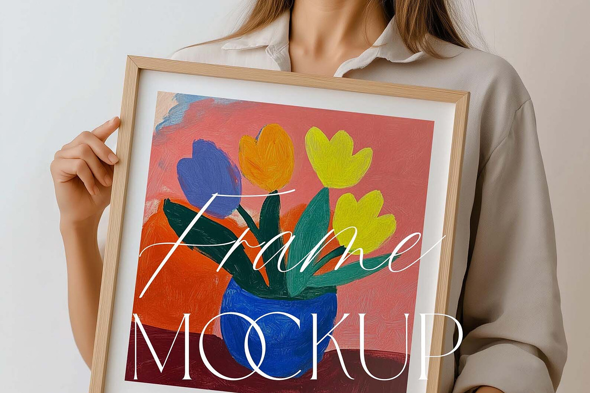 10 Frame Mockup with person 3, a Merchandise Mockup by ArtwithFrame (Photo 7 of 14)