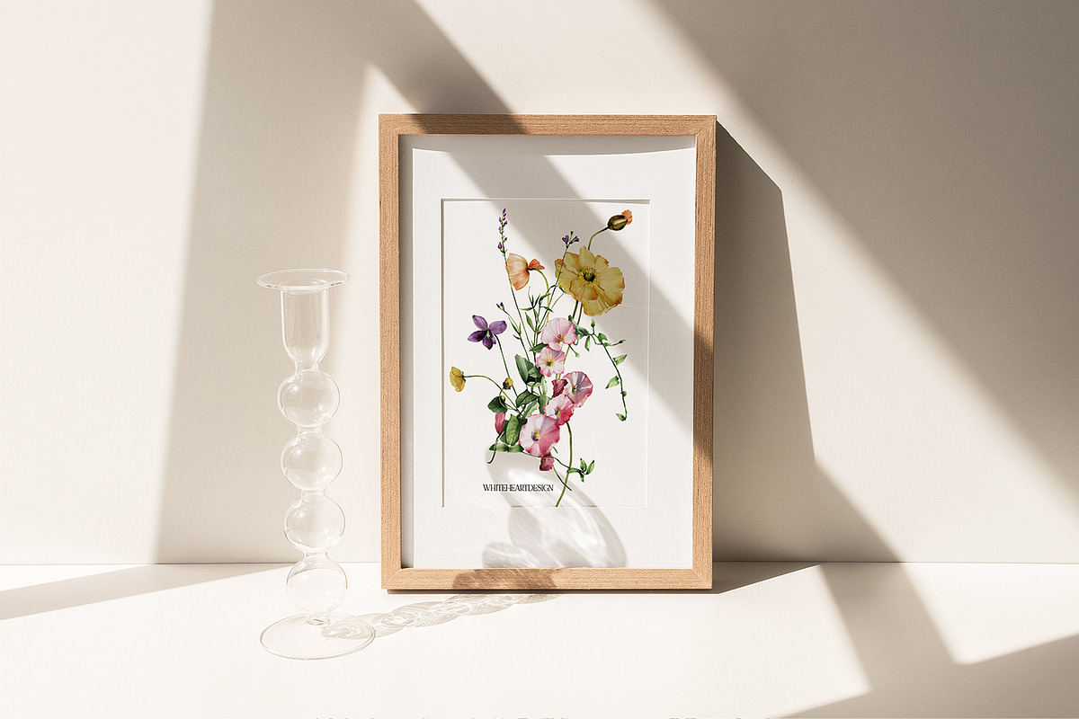 Field Flowers Watercolour Clipart, a Decorative Illustration by whiteheartdesign (Photo 8 of 20)