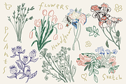 Sketch Flowers Set, an Illustration by iceang shop (Thumbnail 6 of 6)
