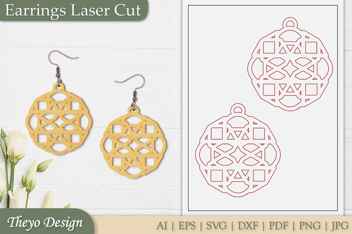 Abstract celtic Earrings Laser Cut, an Illustration by Theyo Design (Photo 5 of 13)