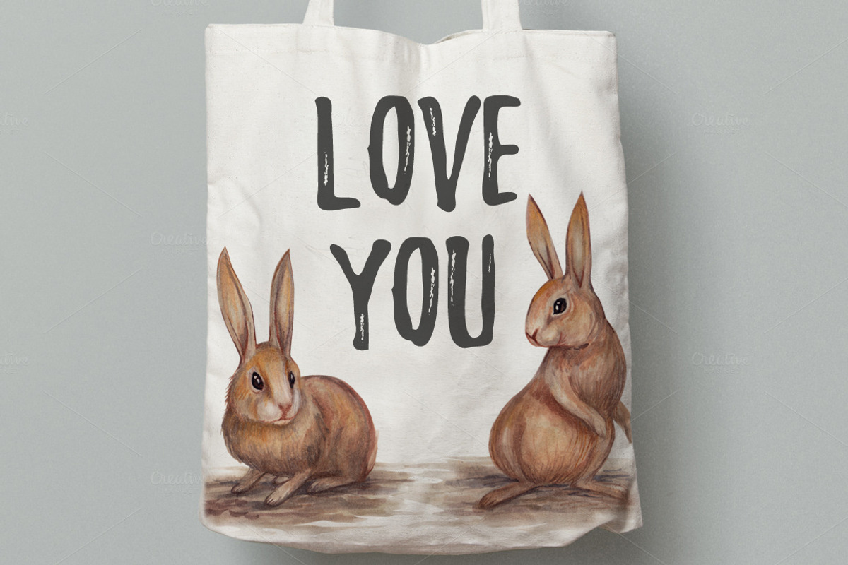 watercolor bunny, an Animal Illustration by Graphobia (Photo 5 of 7)