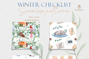 Winter Checklist Watercolor Clipart, a Seasonal Illustration by NataliArkushArt (Thumbnail 12 of 14)