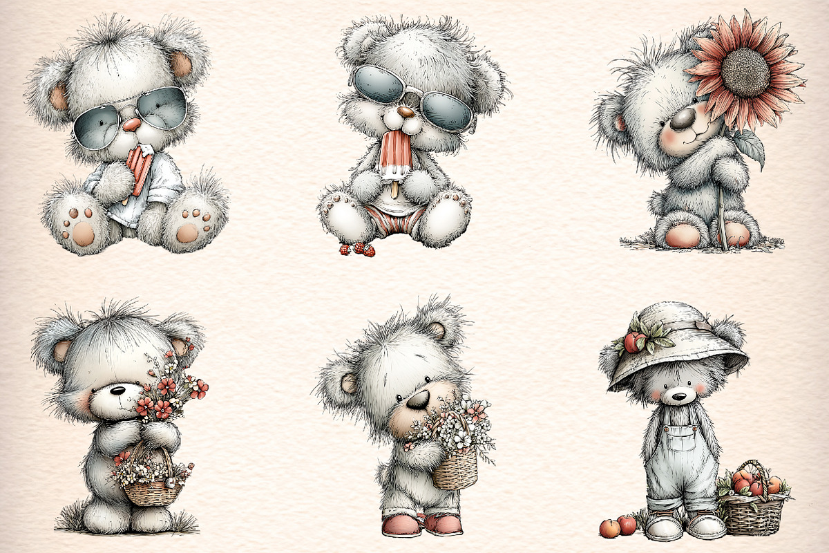Teddy Bear Clipart Bundle, an Illustration by Digital Artistic99 (Photo 4 of 11)