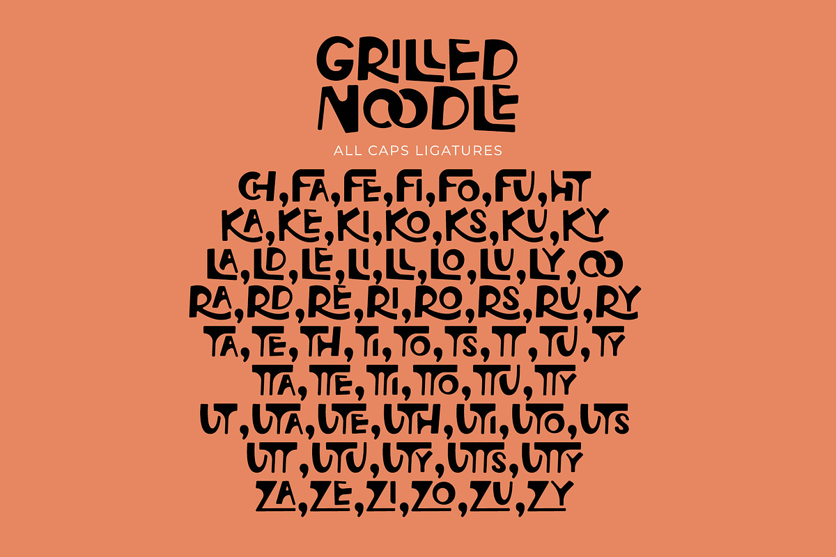 Grilled Noodle - Cute Display Font, a Handwritten Font by Airotype (Photo 10 of 11)