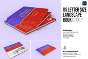 US Letter Size Landscape Book Mockup, a Books & Magazine Mockup by Illusiongraphic (Thumbnail 1 of 31)