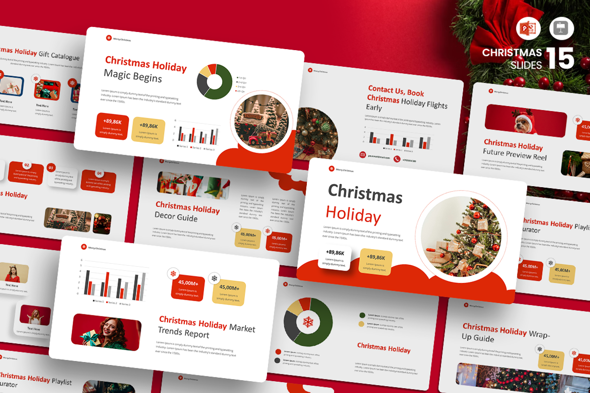 Christmas Holiday - PowerPoint, a Presentation Template by QR Design Studio (Photo 1 of 3)
