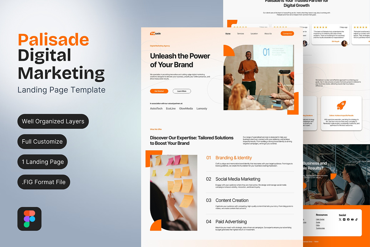 Digital Marketing Landing Page, a Landing Page Template by FIBRINOSÄ (Photo 1 of 6)