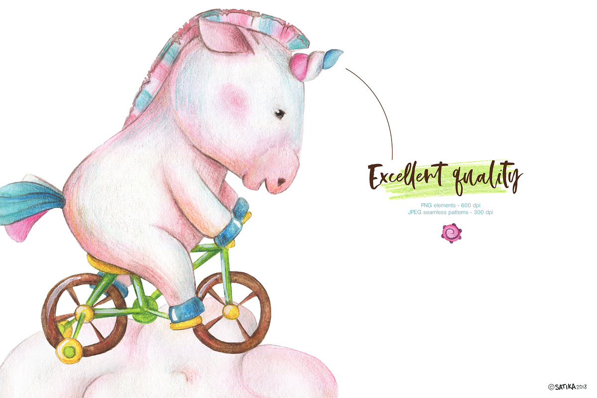 Sweet Summer of a Little Unicorn set, an Illustration by Satika (Photo 5 of 7)