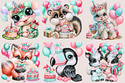 Whimsical Birthday Animals Clipart, a Seasonal Illustration by SVGArt (Thumbnail 2 of 5)