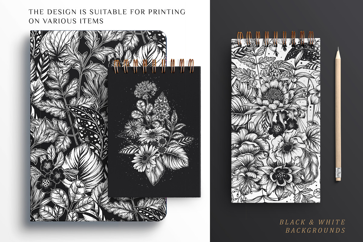 Day and Night. Vector Floral Set, a Pattern Graphic by Molly art (Photo 7 of 14)