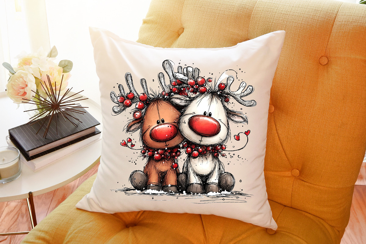Watercolor Christmas Reindeer Clipar, an Illustration by Sublimation Artist (Photo 6 of 6)
