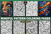100 Mindful Pattern Coloring Pages, a Decorative Illustration by Design Station (Thumbnail 1 of 4)