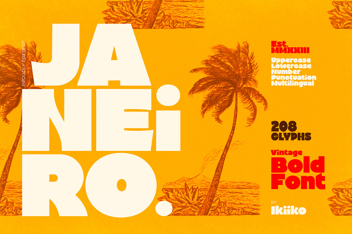 Janeiro - Vintage Bold Font, a Sans Serif Font by ikiiko (Photo 1 of 7)