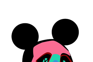 SKULL MOUSE PINK AND BLACK COLOR, a Graphic by TeaGraphicDesign