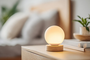 Pill dispenser lights up reminders for timely medication management in a cozy b, a Photo by AlyaAnd