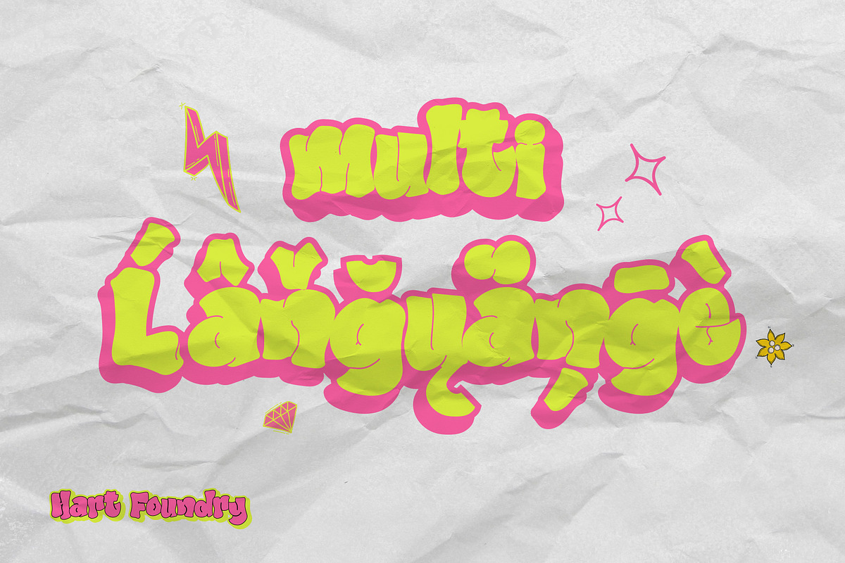 Party Pop, Bubble font, a Font by Hart Foundry™ (Photo 7 of 10)