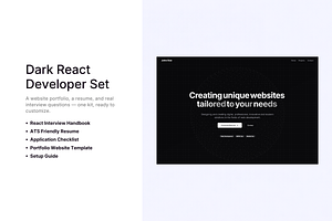 Dark React Set - Next.js, React, a React Template by sturanovic.ms