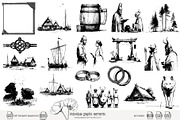 100 line art Viking clip art, a Person Illustration by Poppy Lane Studio (Thumbnail 6 of 12)