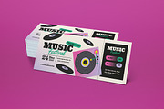 Black Retro Music Festival Ticket, a Card Template by graphicook (Thumbnail 3 of 3)