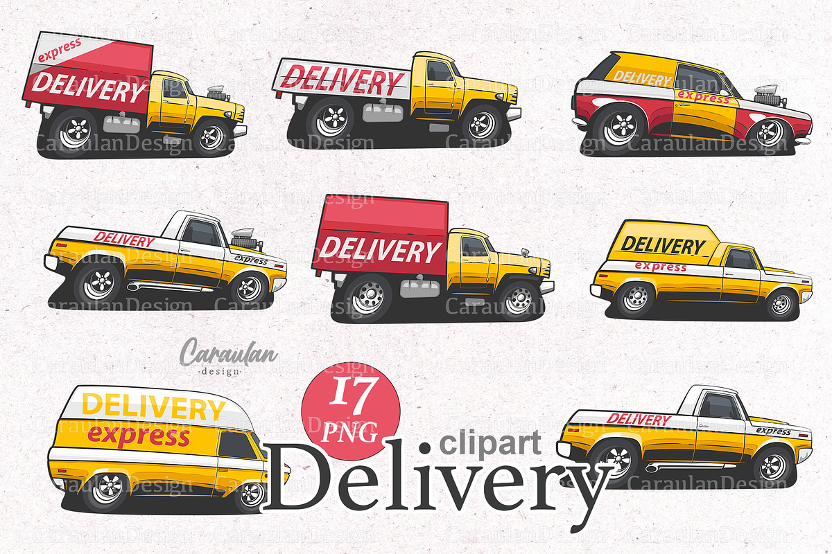 Delivery Vehicles Clipart, a Transportation Illustration by Serghei Caraulan (Photo 2 of 4)