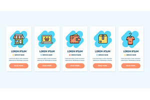 Oneboarding App Screens Cards, a Templates & Theme by Vector and Templates