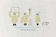 Winter Characters, a Seasonal Illustration by Annakniaz (Thumbnail 1 of 13)