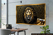 Majestic Gold & Silver Lion Wall Art, a Texture Graphic by Atelier Nocturne Graphic (Thumbnail 3 of 4)