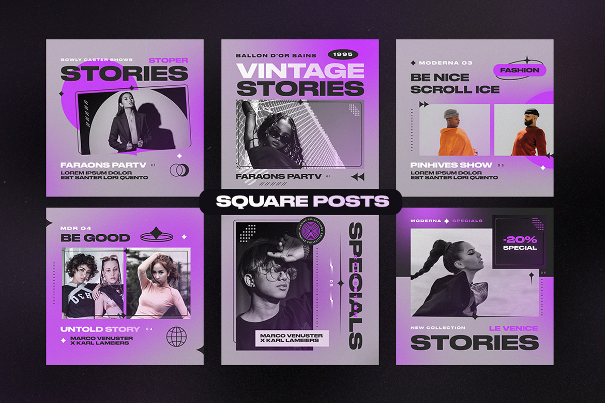 MODERNA Instagram Templates, a Social Media Template by FLYERHIVE (Photo 2 of 9)