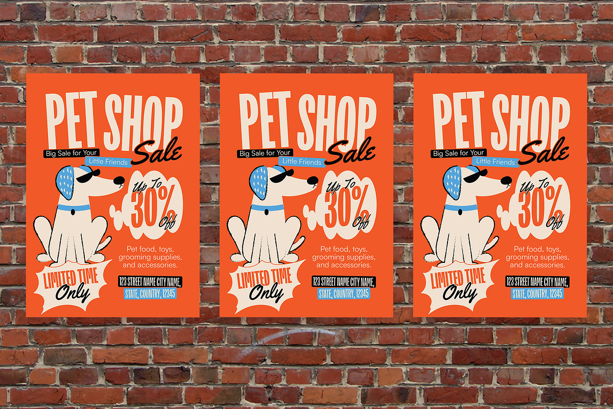 Quirky Pet Shop Sale Flyer Set, a Flyer Template by Aiyari Graphic (Photo 3 of 3)