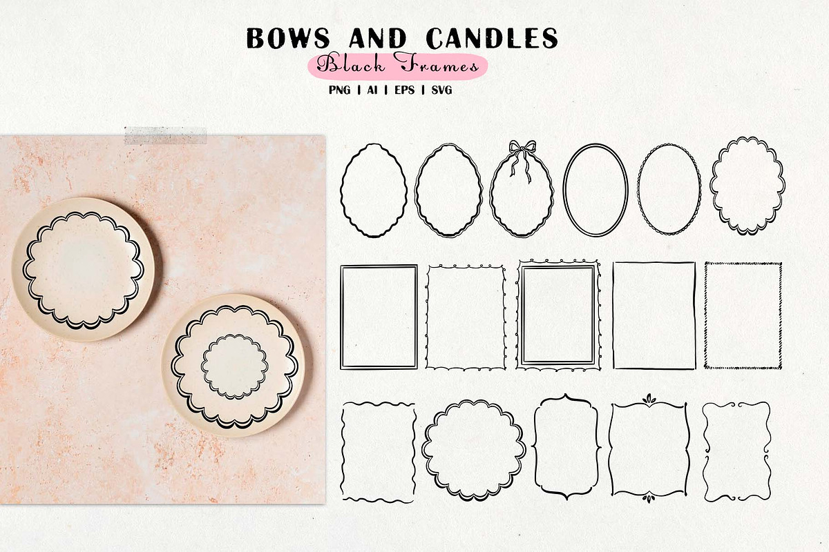 Bows, Candles and Frames. Vector set, an Object Graphic by VerAna (Photo 4 of 12)