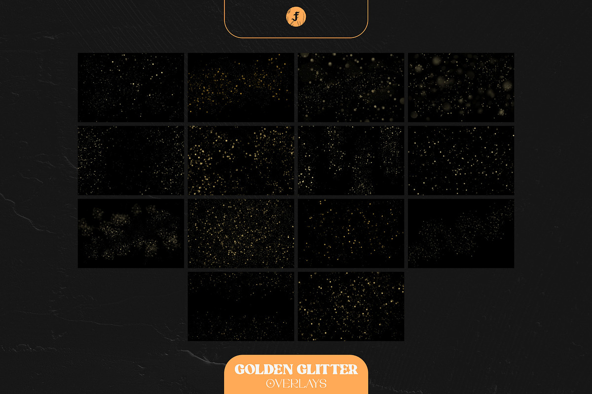 Golden Glitter Overlays, a Texture Graphic by Freezerondigital (Photo 10 of 16)