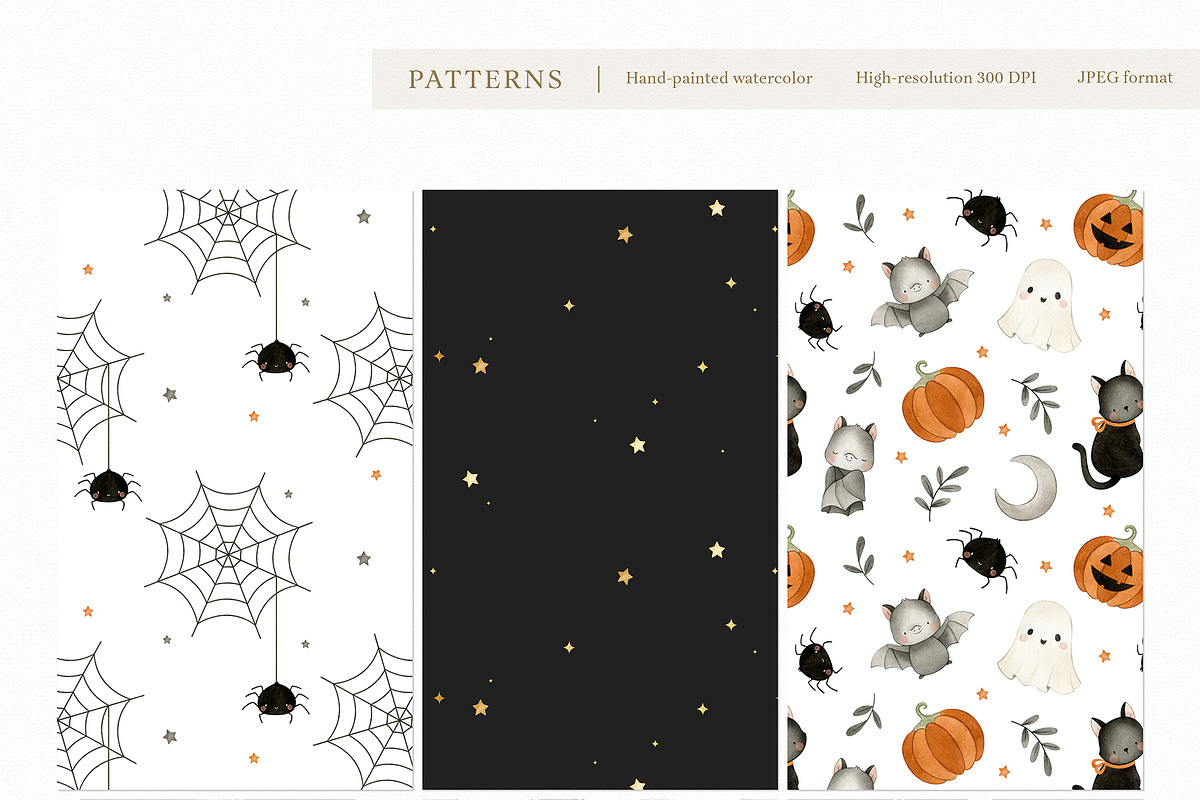 Watercolor Cute Halloween Set, a Decorative Illustration by Carol Lozove (Photo 14 of 26)