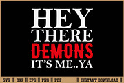 Hey There Demons it's me Funny SVG, a Seasonal Illustration by Handy Arts Studio (Thumbnail 1 of 3)