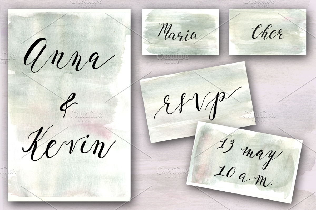 Silver watercolor set for wedding, a Texture Graphic by mcherevan (Photo 1 of 3)
