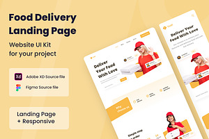 Food Delivery Web Design, a Wireframe Template by INSPR STD