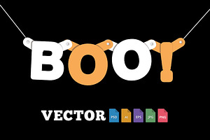 Boo Halloween Banner Vector