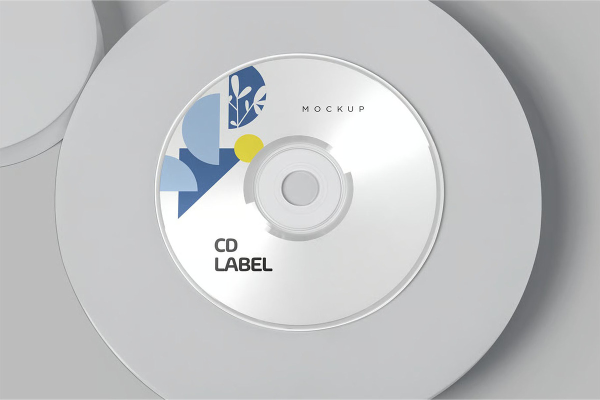 CD Label & Case Mockups, a Product Mockup by megostudi0 (Photo 3 of 7)